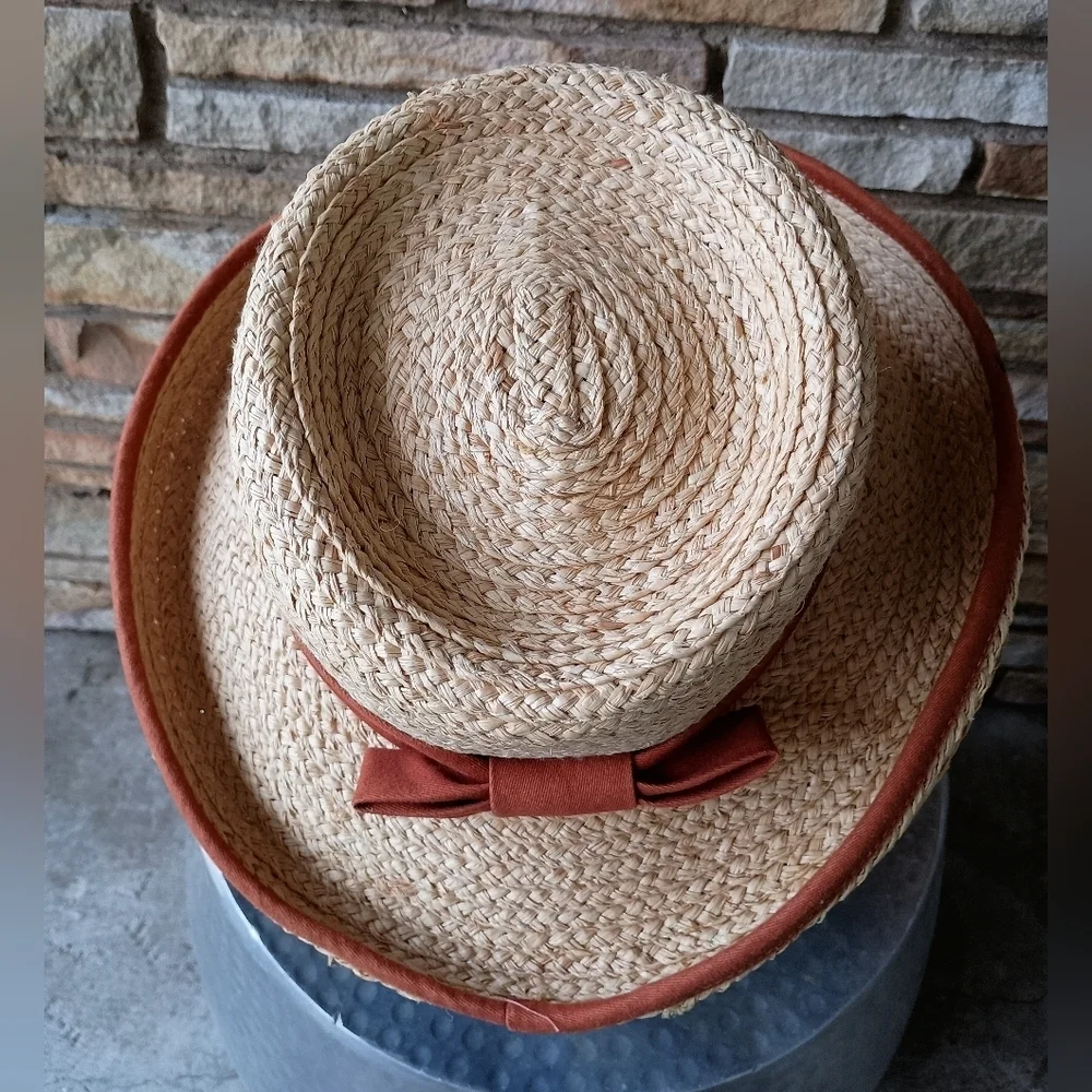 Sun & Sand Stylish Tan and Orange Women's Straw Hat